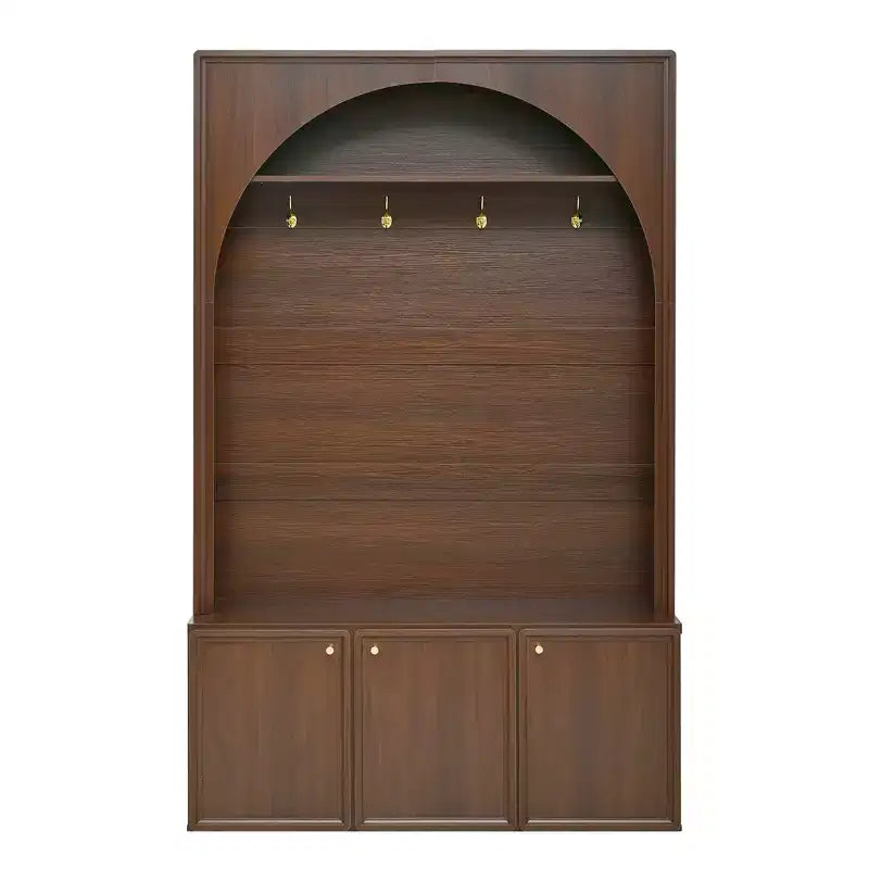 Panca da ingresso All-in-1 Hall Tree con appendiabiti, ganci e scarpiera