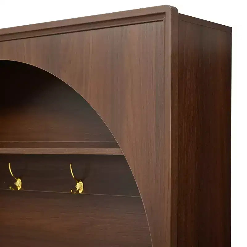 Panca da ingresso All-in-1 Hall Tree con appendiabiti, ganci e scarpiera