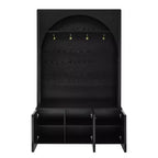 Panca da ingresso All-in-1 Hall Tree con appendiabiti, ganci e scarpiera