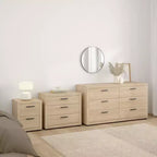 Set da 4 Pezzi per Camera da Letto – Stile Scandinavo, Finitura Jackson Hickory