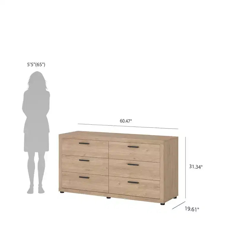 Set da 4 Pezzi per Camera da Letto – Stile Scandinavo, Finitura Jackson Hickory