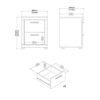 Set da 4 Pezzi per Camera da Letto – Stile Scandinavo, Finitura Jackson Hickory