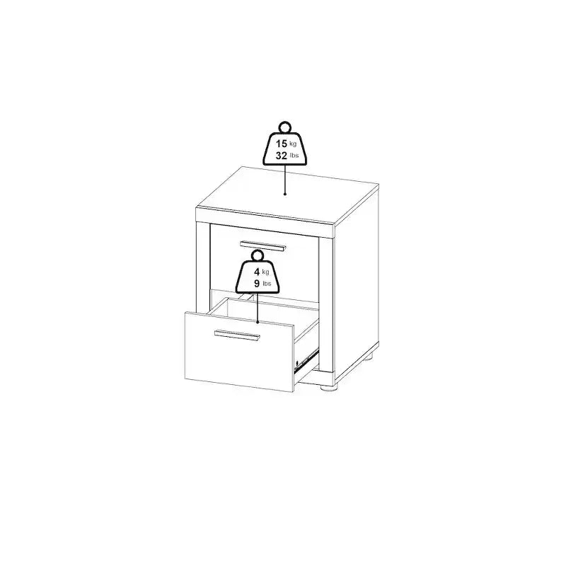 Set da 4 Pezzi per Camera da Letto – Stile Scandinavo, Finitura Jackson Hickory