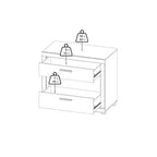 Set da 4 Pezzi per Camera da Letto – Stile Scandinavo, Finitura Jackson Hickory