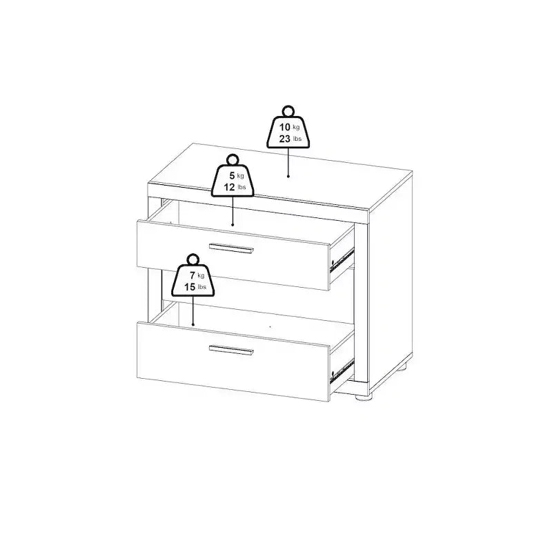 Set da 4 Pezzi per Camera da Letto – Stile Scandinavo, Finitura Jackson Hickory