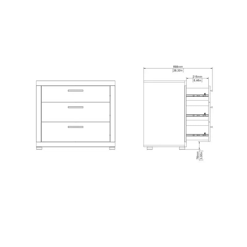 Set da 4 Pezzi per Camera da Letto – Stile Scandinavo, Finitura Jackson Hickory