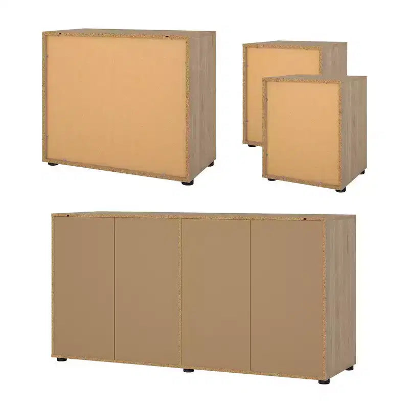Set da 4 Pezzi per Camera da Letto – Stile Scandinavo, Finitura Jackson Hickory