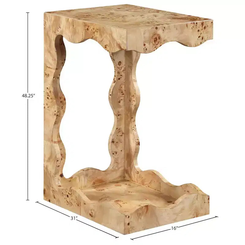 Tavolino Basso in Radica di Noce Art Déco – Finitura Impiallacciatura in Radica