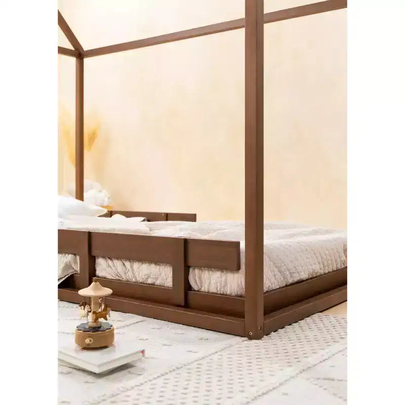 Telaio letto per bambini in legno di noce – Profilo basso minimalista