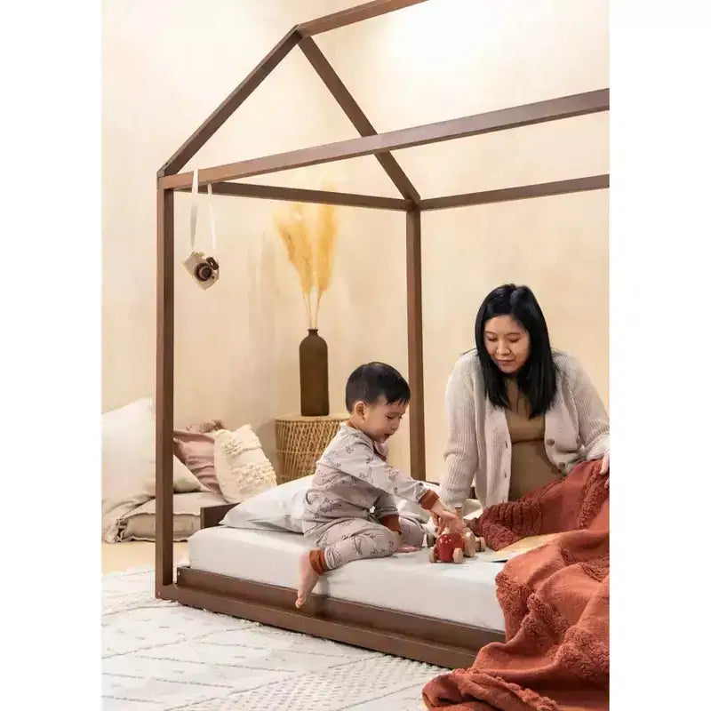 Telaio letto per bambini in legno di noce – Profilo basso minimalista