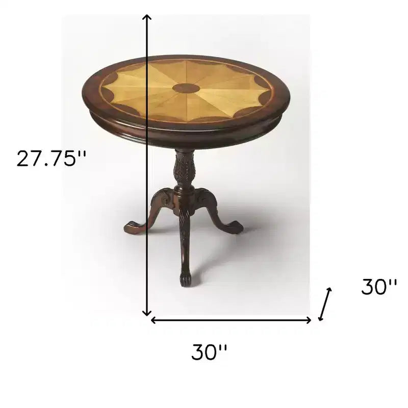 Tavolino da caffè rotondo in legno marrone da 76 cm