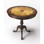 Tavolino da caffè rotondo in legno marrone da 76 cm