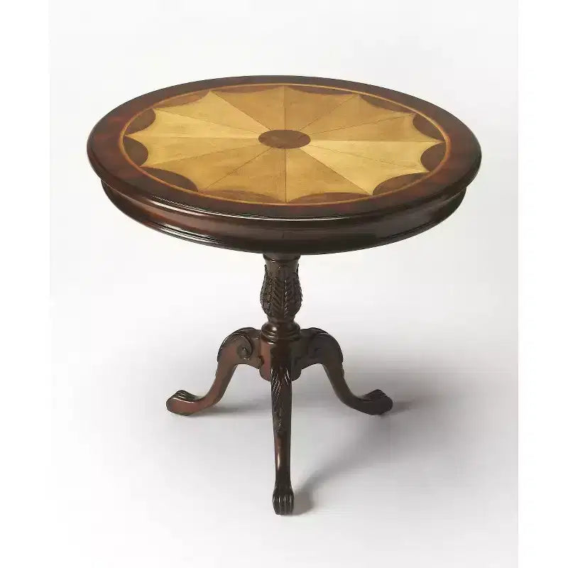 Tavolino da caffè rotondo in legno marrone da 76 cm