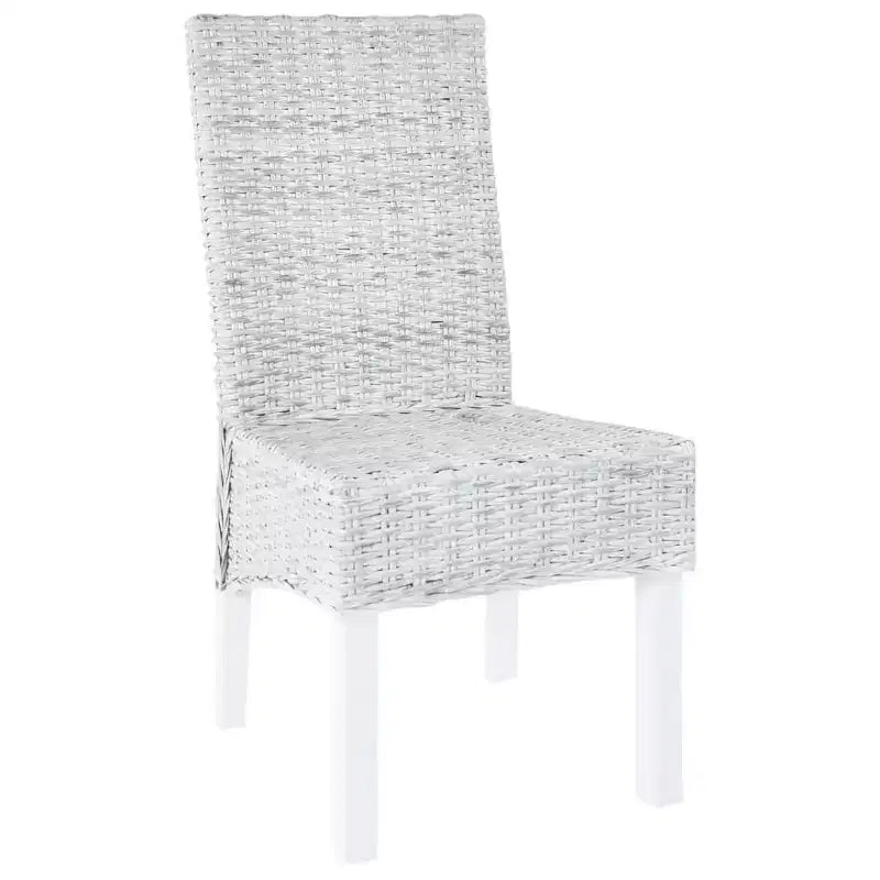 Set di 2 sedie da pranzo – Marrone chiaro con finitura patinata bianca