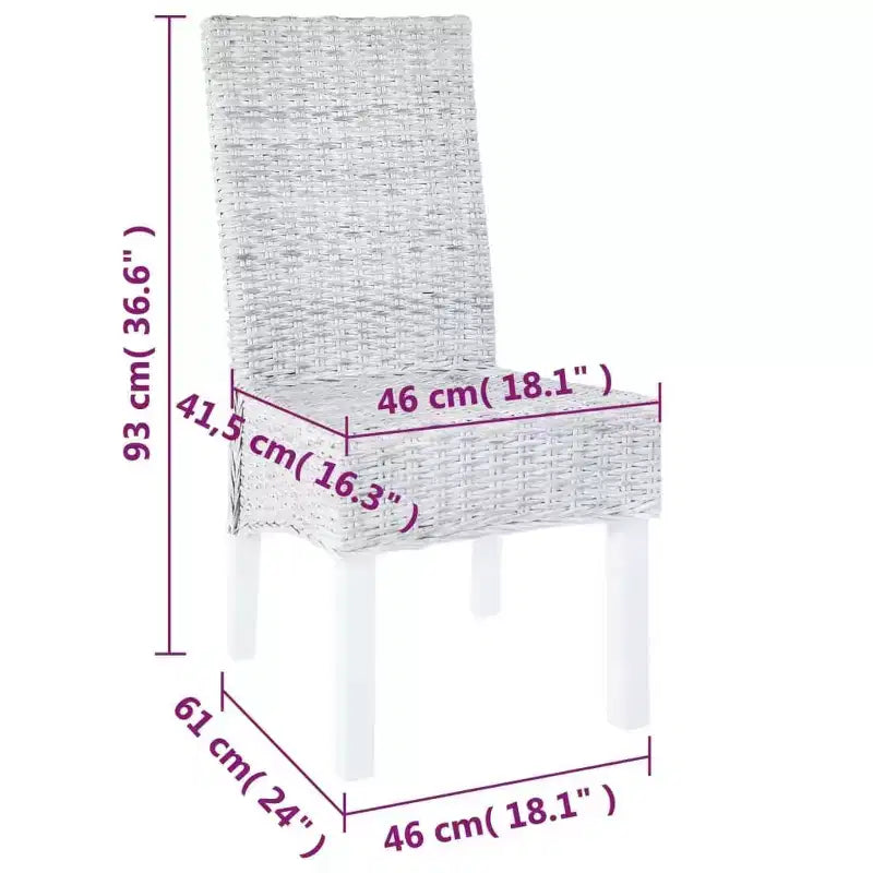 Set di 2 sedie da pranzo – Marrone chiaro con finitura patinata bianca