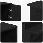 Reception Desk – Legno d'ingegneria in rovere nero 180 x 50 x 103,5 cm