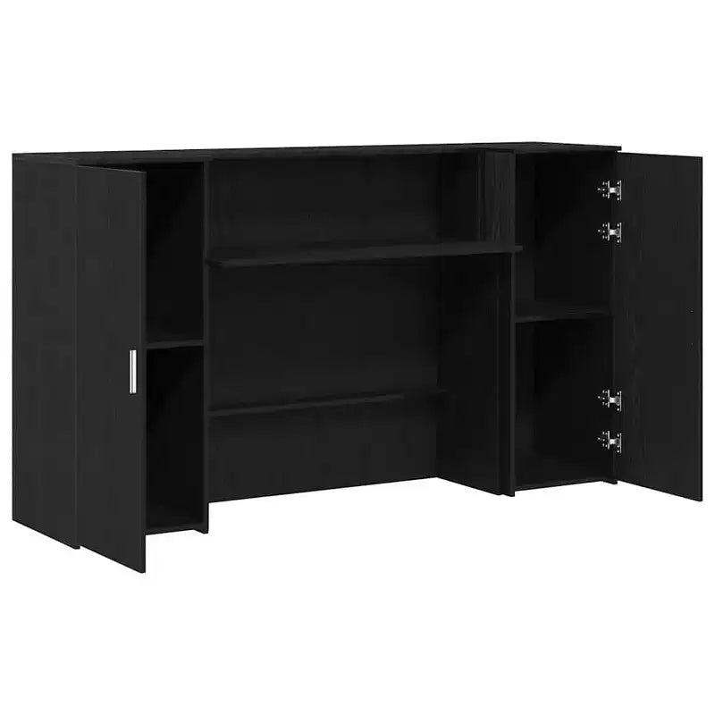 Reception Desk – Legno d'ingegneria in rovere nero 180 x 50 x 103,5 cm