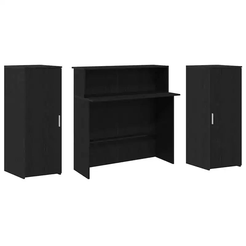 Reception Desk – Legno d'ingegneria in rovere nero 180 x 50 x 103,5 cm