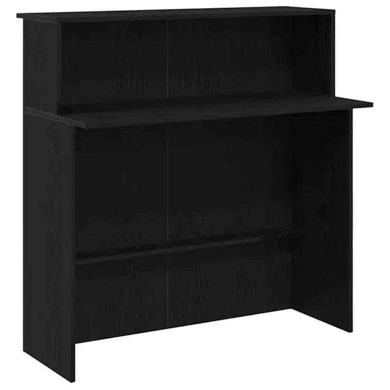 Reception Desk – Legno d'ingegneria in rovere nero 180 x 50 x 103,5 cm
