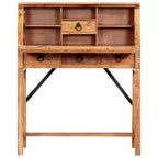 Scrivania – Legno massello di acacia marrone, rettangolare media
