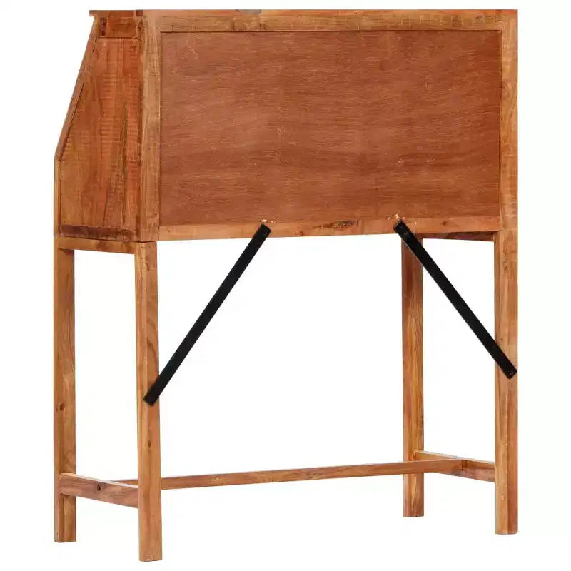 Scrivania – Legno massello di acacia marrone, rettangolare media
