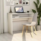 Scrivania piccola rettangolare moderna in legno multistrato bianco