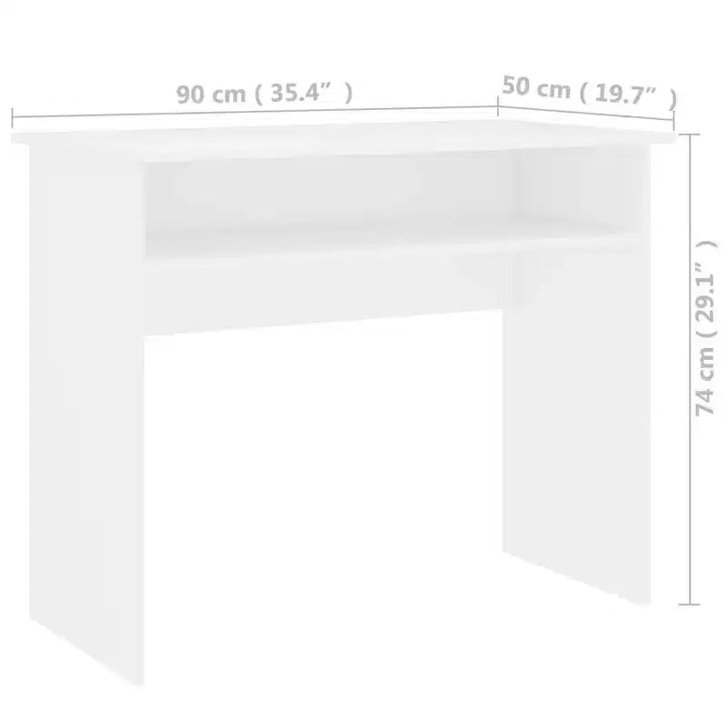 Scrivania piccola rettangolare moderna in legno multistrato bianco