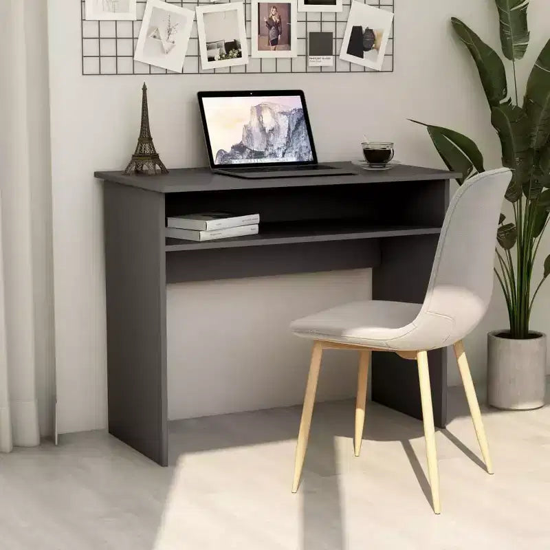 Scrivania piccola rettangolare moderna in legno multistrato bianco