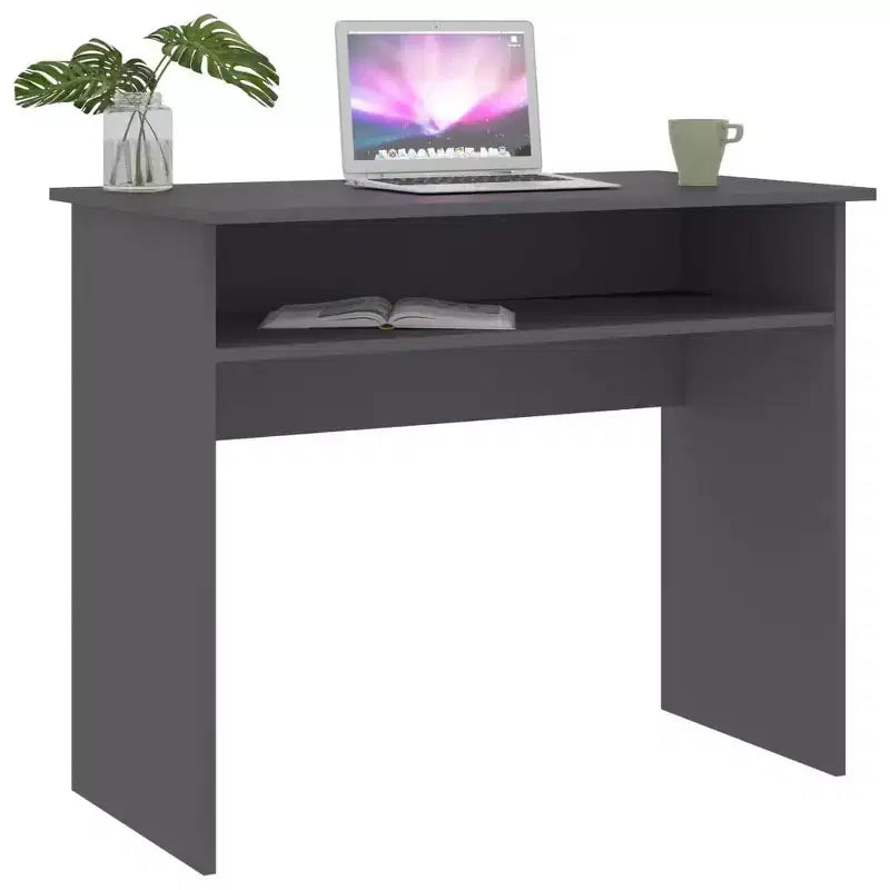 Scrivania piccola rettangolare moderna in legno multistrato bianco
