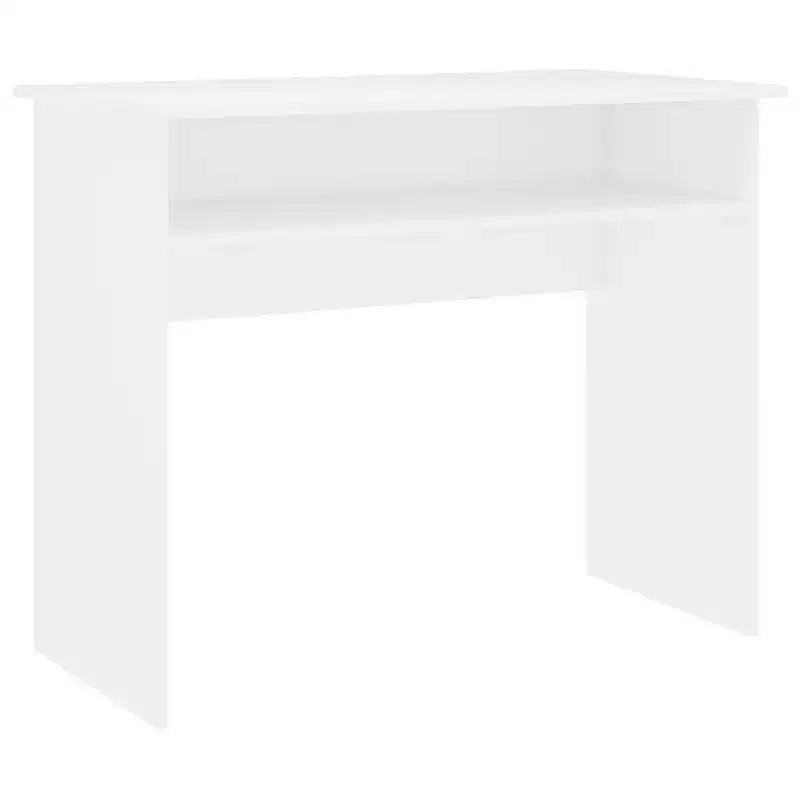 Scrivania piccola rettangolare moderna in legno multistrato bianco