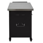 Carrello pieghevole da esterno per la preparazione del barbecue con piano in acciaio inossidabile