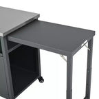 Carrello pieghevole da esterno per la preparazione del barbecue con piano in acciaio inossidabile