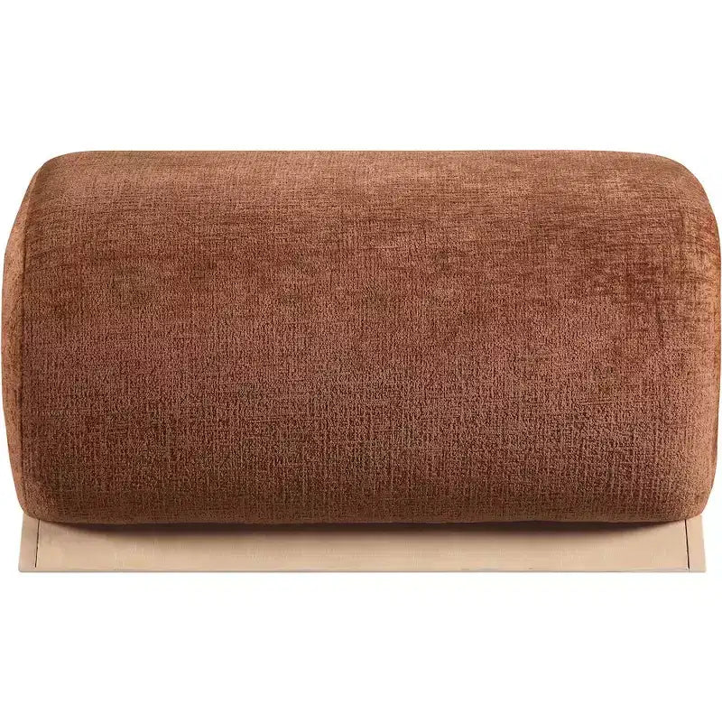 Pouf rivestito in tessuto – Poliestere nero con struttura in legno massello
