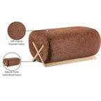 Pouf rivestito in tessuto – Poliestere nero con struttura in legno massello