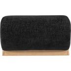 Pouf rivestito in tessuto – Poliestere nero con struttura in legno massello