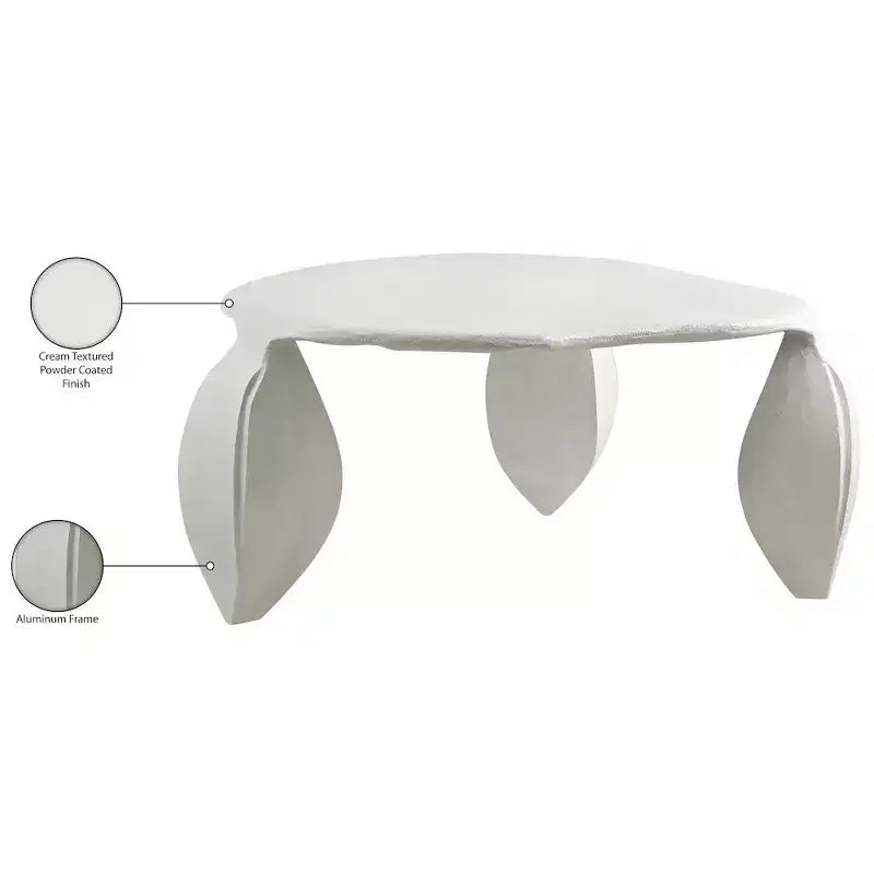 Tavolino da caffè in alluminio verniciato a polvere nero – Design a 3 gambe Art Déco