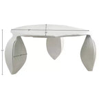 Tavolino da caffè in alluminio verniciato a polvere nero – Design a 3 gambe Art Déco