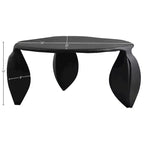 Tavolino da caffè in alluminio verniciato a polvere nero – Design a 3 gambe Art Déco