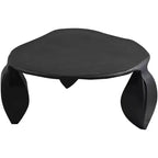 Tavolino da caffè in alluminio verniciato a polvere nero – Design a 3 gambe Art Déco