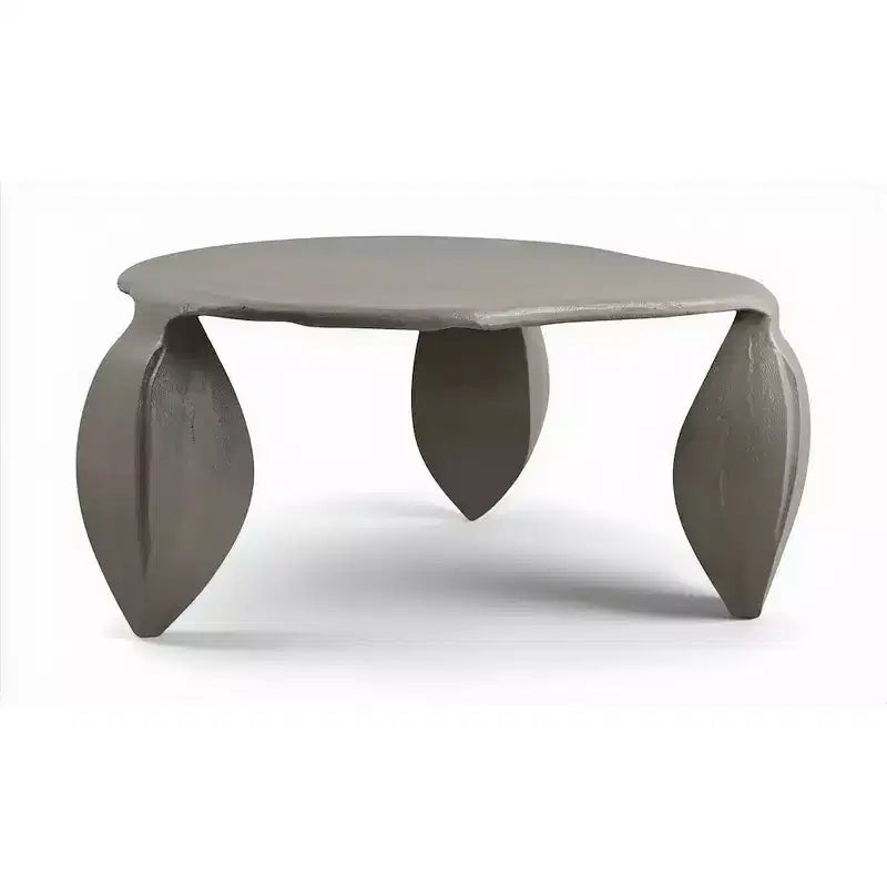 Tavolino da caffè in alluminio verniciato a polvere nero – Design a 3 gambe Art Déco