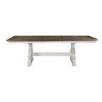 Tavolo da Pranzo Rustico Bianco e Rovere Francese con Base Stile Arpa Antico