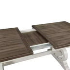 Tavolo da Pranzo Rustico Bianco e Rovere Francese con Base Stile Arpa Antico