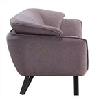 Divano da 198 cm in lino grigio con rivestimento in velluto e 2 cuscini decorativi