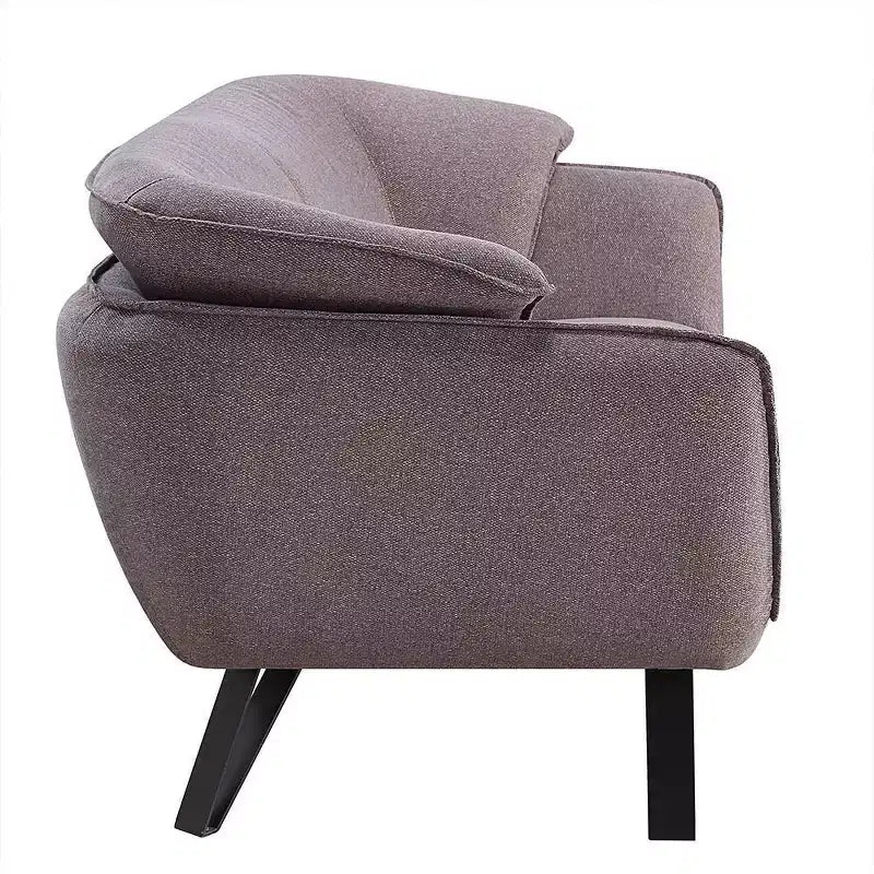 Divano da 198 cm in lino grigio con rivestimento in velluto e 2 cuscini decorativi