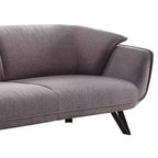 Divano da 198 cm in lino grigio con rivestimento in velluto e 2 cuscini decorativi