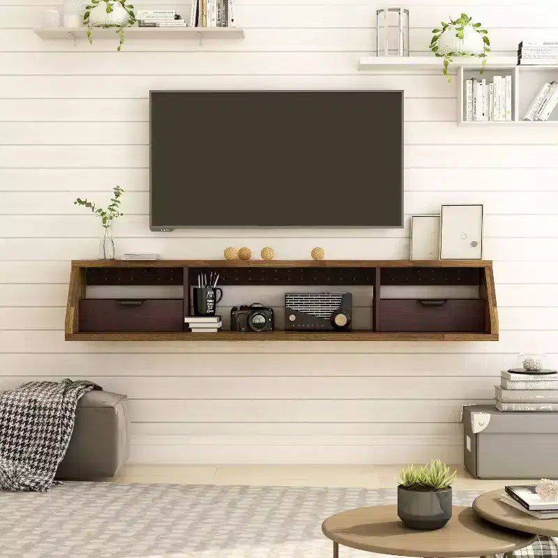 Mobile TV sospeso da parete per TV fino a 70" – Hickory Chiaro