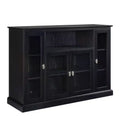 Breighton Home 60" Summit Highboy TV Stand with Storage Cabinets and Shelves Black