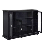 Mobile TV Highboy da 60" con armadietti e 9 ripiani – Nero