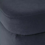 Grande panca contenitore moderna con gambe in metallo nero opaco