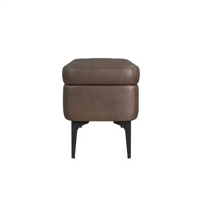 Grande panca contenitore moderna con gambe in metallo nero opaco